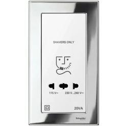 SCHNEIDER Merten M-Plan - Enjoliveur Pour Prise Rasoir - Blanc Polaire Brillant (MTN213619)