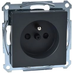 SCHNEIDER Merten M-Plan - Prise 2P+T - NF - Borne à Vis - Anthracite (MTN2600-0414)