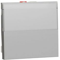 SCHNEIDER Unica - Poussoir NO/NF Porte-étiquette - 10 A - 2 Mod - Alu - Méca Seul (NU324630)