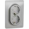 SCHNEIDER Unica - Prise Double 2P+T Pour Boîte 1P - DE - Vis - Alu - Méca + Plaque (NU206730) -SCHNEIDER Soldes 31841158 1