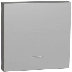 SCHNEIDER Unica - Enjoliveur Interrupteur Ou Bouton-poussoir Lumineux - 2 Mod - Alu (NU920030N)