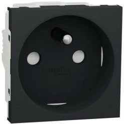SCHNEIDER Unica - Prise 2P+T - FR - 90° - Vis - Anthracite - Méca Seul (NU303954)