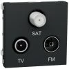 SCHNEIDER Unica - Prise TV + FM + SAT - 2 Mod - Anthracite - Méca Seul (NU345054)