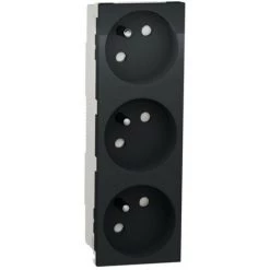 SCHNEIDER Unica - Prise Triple 2P+T - FR - 45° - Anthracite - Méca Seul (NU307954)