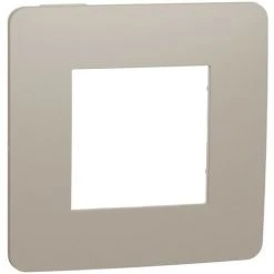 SCHNEIDER Unica Studio Color - Plaque De Finition - Taupe Liseré Blanc - 1 Poste (NU280226)