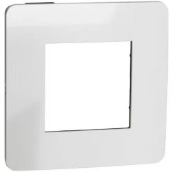 SCHNEIDER Unica Studio Métal - Plaque De Finition - Aluminium Liseré Anthracite - 1 Poste (NU280256)