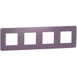 SCHNEIDER Unica Studio Color - Plaque De Finition - Prune Liseré Blanc - 4 Postes (NU280814)