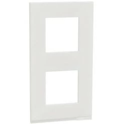 SCHNEIDER Unica Pure - Plaque De Finition - Translucide Liseré Blanc - 2 Postes Verticaux (NU6004V89)