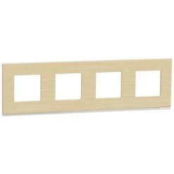 SCHNEIDER Unica Pure - Plaque De Finition - Bois Nordique Liseré Blanc - 4 Postes (NU600883)