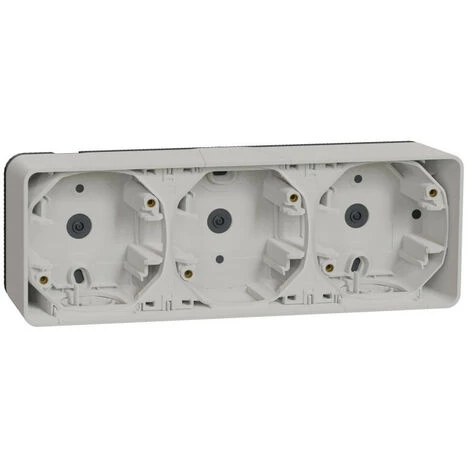SCHNEIDER Mureva Styl - Boîte 3 Postes Horizontale - Saillie - IP55 - IK08 - Blanc (MUR39913) 3 SCHNEIDER Mureva Styl - Boîte 3 Postes Horizontale - Saillie - IP55 - IK08 - Blanc (MUR39913)