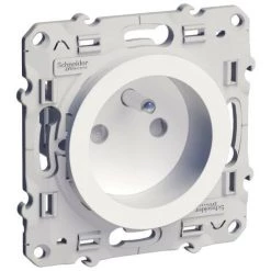 SCHNEIDER Odace Prise De Courant 2P+T Blanc, à Griffes, 4 Connexions Rapides Par Pôle (S525049)