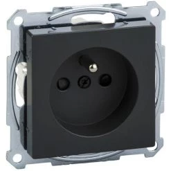 SCHNEIDER Merten M-Plan - Prise 2P+T - NF - Borne Auto - Anthracite (MTN2500-0414)