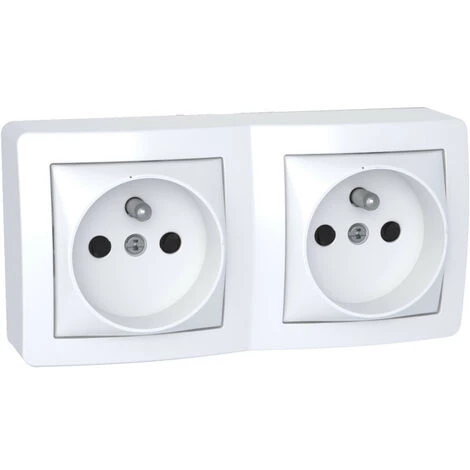 SCHNEIDER Alréa Double Prise De Courant 2P + T Connexion Rapide Avec Cadre Saillie Blanc P (ALB62473P) 3 SCHNEIDER Alréa Double Prise De Courant 2P + T Connexion Rapide Avec Cadre Saillie Blanc P (ALB62473P)