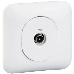 SCHNEIDER Ovalis - Prise TV - Fixation Avec Griffes - Blanc RAL9003 (S265405)