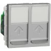 SCHNEIDER Unica - Prise RJ45 Double - Cat 5 UTP - 2 Mod - Alu - Méca Seul (NU342030) -SCHNEIDER Soldes 31841378 1