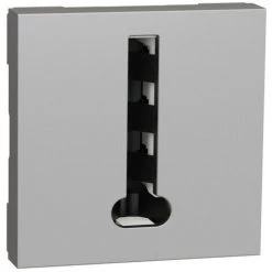 SCHNEIDER Unica - Conjoncteur Téléphone En T - 8 Contacts - Alu - Mécanisme Seul (NU349630)