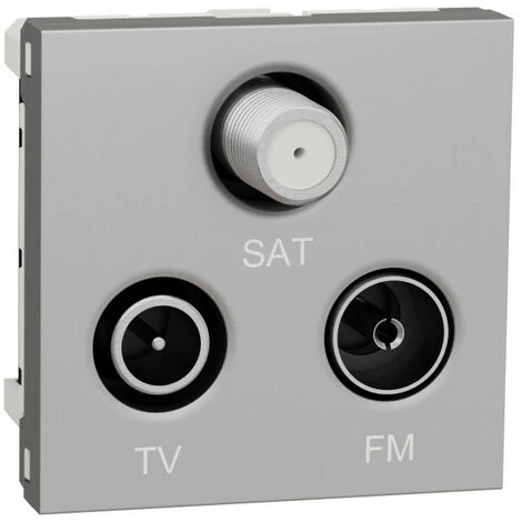 SCHNEIDER Unica - Prise TV + FM + SAT - 2 Mod - Alu - Méca Seul (NU345030) 3 SCHNEIDER Unica - Prise TV + FM + SAT - 2 Mod - Alu - Méca Seul (NU345030)