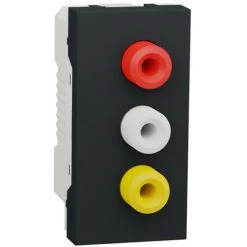 SCHNEIDER Unica - Prise RCA Triple (rouge Blanc Jaune) - 1 Mod - Anthracite - Méca Seul (NU343154)