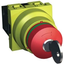 SCHNEIDER Unica - Coup De Poing Arrêt D'urgence à Clé - 10 A - NF + NO (ALB45032)