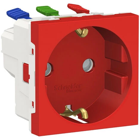 SCHNEIDER Unica - Prise 2P+T - DE - Connexion Rapide - Rouge - Méca Seul (NU305703) 3 SCHNEIDER Unica - Prise 2P+T - DE - Connexion Rapide - Rouge - Méca Seul (NU305703)