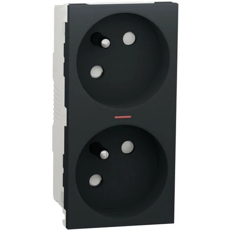 SCHNEIDER Unica - Prise Double Lum 2P+T - FR - 45° - Connex Rapide - Anthracit - Méca Seul (NU306954S) 3 SCHNEIDER Unica - Prise Double Lum 2P+T - FR - 45° - Connex Rapide - Anthracit - Méca Seul (NU306954S)