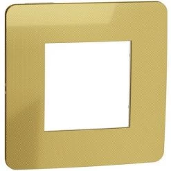 SCHNEIDER Unica Studio Métal - Plaque De Finition - Or Liseré Blanc - 1 Poste (NU280259)