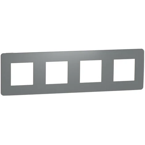 SCHNEIDER Unica Studio Color - Plaque De Finition - Gris Foncé Liseré Blanc - 4 Postes (NU280821) 3 SCHNEIDER Unica Studio Color - Plaque De Finition - Gris Foncé Liseré Blanc - 4 Postes (NU280821)