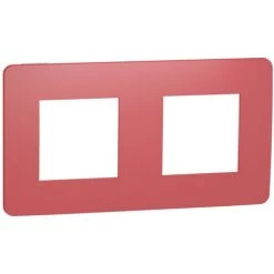 SCHNEIDER Unica Studio Color - Plaque De Finition - Rouge Cardinal Liseré Blanc - 2 Postes (NU280413)