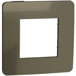 SCHNEIDER Unica Studio Métal - Plaque De Finition - Bronze Liseré Anthracite - 1 Poste (NU280252)