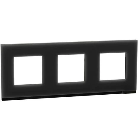 SCHNEIDER Unica Pure - Plaque De Finition - Givre Noir Liseré Anthracite - 3 Postes (NU600686) 3 SCHNEIDER Unica Pure - Plaque De Finition - Givre Noir Liseré Anthracite - 3 Postes (NU600686)