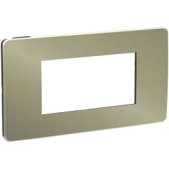 SCHNEIDER Unica Studio Métal - Plaque De Finition - Bronze Liseré Anthracite - 4 Modules (NU281452)