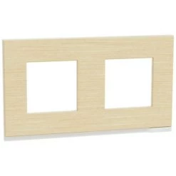 SCHNEIDER Unica Pure - Plaque De Finition - Bois Nordique Liseré Blanc - 2 Postes (NU600483)