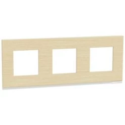 SCHNEIDER Unica Pure - Plaque De Finition - Bois Nordique Liseré Blanc - 3 Postes (NU600683)