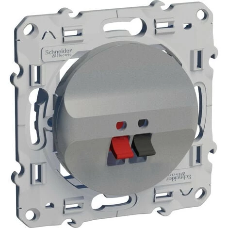 SCHNEIDER Odace Prise Haut Parleur 1 Sortie Alu (S530487) 3 SCHNEIDER Odace Prise Haut Parleur 1 Sortie Alu (S530487)