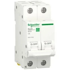 Disjoncteur Thermomagnétique Schneider 6A 1P+N 4,5KA C 2 Modules R9F37606