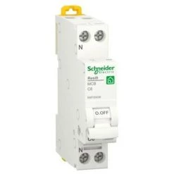 Disjoncteur Thermomagnétique Schneider 6A 1P+N 4,5KA C 1 Module R9P35606