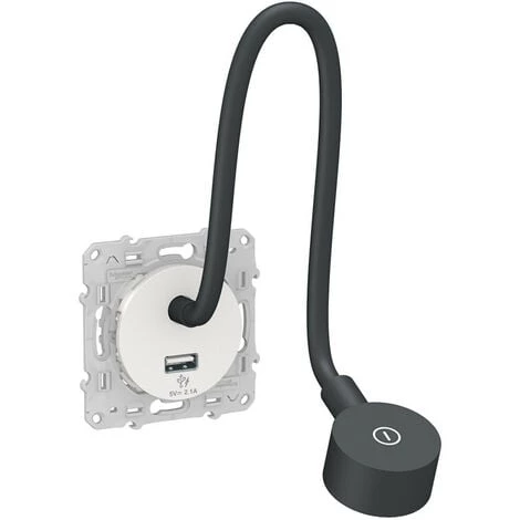 SCHNEIDER Odace - Liseuse - Avec Prise USB-A - 2,1A - Blanc (S520002) 3 SCHNEIDER Odace - Liseuse - Avec Prise USB-A - 2,1A - Blanc (S520002)