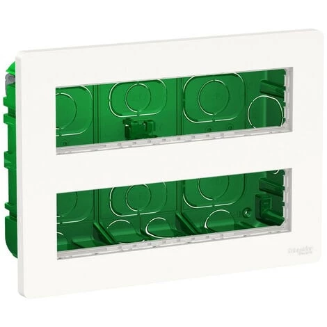 SCHNEIDER Unica - Boîte De Concentration Encastrée Complète - 2 Rang De 8 Mod - Blanc Anti (NU171820) 3 SCHNEIDER Unica - Boîte De Concentration Encastrée Complète - 2 Rang De 8 Mod - Blanc Anti (NU171820)