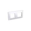 Schneider ALB45652 Plaque Blanc Altira 2 Postes - Horizontale - Entraxe 71mm - Blanc