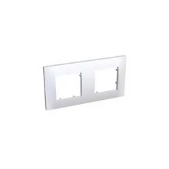 Schneider ALB45652 Plaque Blanc Altira 2 Postes - Horizontale - Entraxe 71mm - Blanc