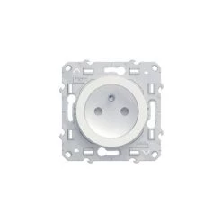 SCHNEIDER Prise Simple 2 Pôles + Terre Blanc Odace