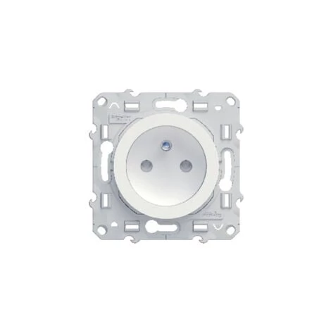 SCHNEIDER Prise Simple 2 Pôles + Terre Blanc Odace 3 SCHNEIDER Prise Simple 2 Pôles + Terre Blanc Odace