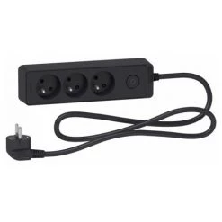 Bloc Multiprises 3 Prises 2P+T (câble 1,5m) Anthracite - Schneider