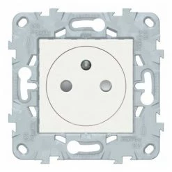 SCHNEIDER Prise Simple 2P+T Affleurante 16A Connexion Rapide Blanc Unica