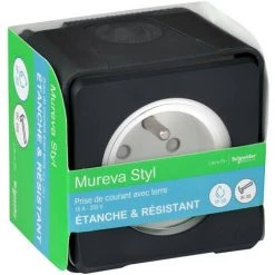 SCHNEIDER Prise De Courant Anthracite En Saillie étanche Mureva