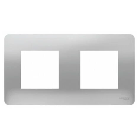 SCHNEIDER Plaque De Finition 2 Postes Aluminium Unica 3 SCHNEIDER Plaque De Finition 2 Postes Aluminium Unica