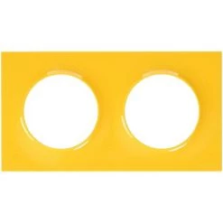 SCHNEIDER Plaque De Finition 2 Postes Entraxe 71mm Ambre Odace