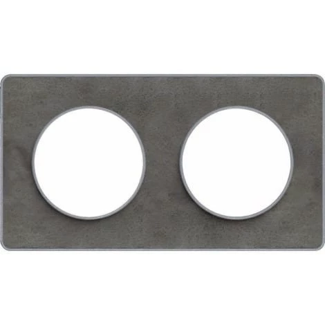 SCHNEIDER Plaque De Finition 2 Postes Ardoise Avec Liseré Aluminium Odace 3 SCHNEIDER Plaque De Finition 2 Postes Ardoise Avec Liseré Aluminium Odace