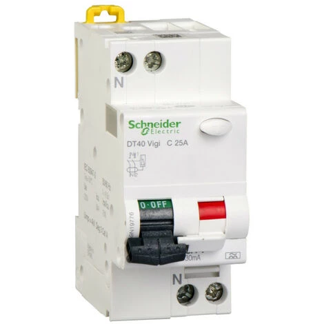 SCHNEIDER Disjoncteur Différentiel DT40 Vigi 25A 1P+N 30 MA Instant. Type A Immun.renforcé (A9N19776) 3 SCHNEIDER Disjoncteur Différentiel DT40 Vigi 25A 1P+N 30 MA Instant. Type A Immun.renforcé (A9N19776)