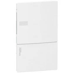 SCHNEIDER Pragma - Mini Coffret Encastré - 1x4 Mod. - Portillon Opaque Blanc - Born. Terre (MIP21104)